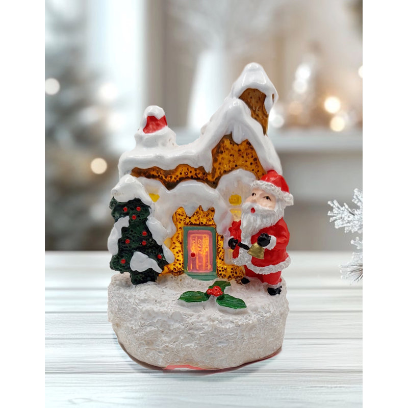 その他 Weihnachtshaus The Holiday Aisle® Festive House with Santa. Christmas Village F07